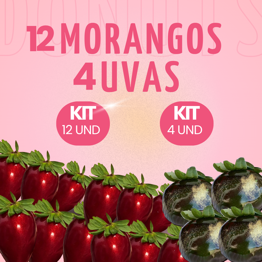Combo 12 Morangos + 4 Uvas
